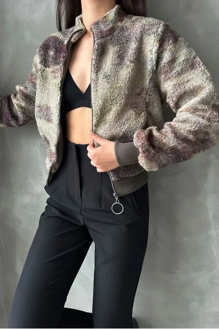 Manteau en peluche à motifs en gros - Camouflage | TOPSHOW | F1129