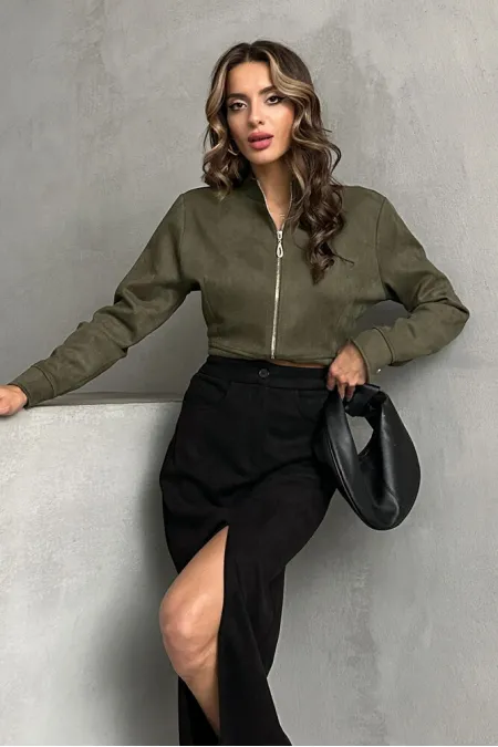 Suede Wholesale Skirt - Black | TOPSHOW | F1761