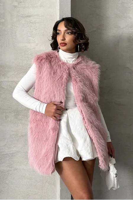 Gilet en plumes en gros - Poudre | TOPSHOW | F1567