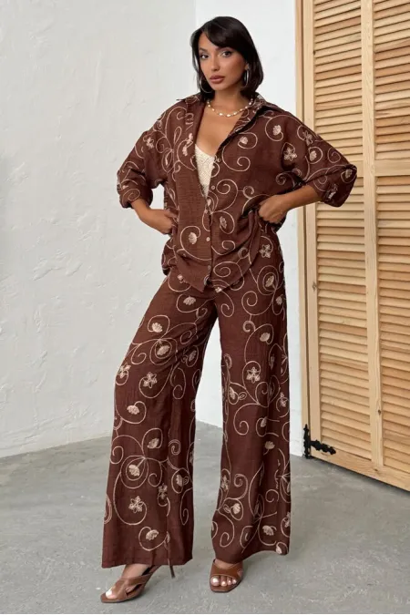 Nakışlı Toptan Pantolon - | Topshow | F1900