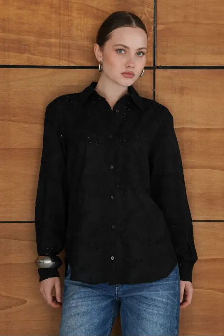 Corded Wholesale Shirts - Black | F2079 - Topshow