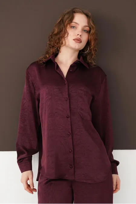 Wholesale Long-Sleeved Shirts - Plum | F2101 - Topshow