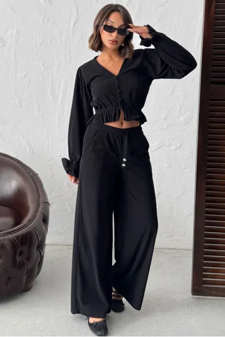 Topshow - Pantalons en velours côtelé en gros - Noir