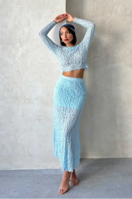 Dantel Etek - Mavi | Topshow | F1887