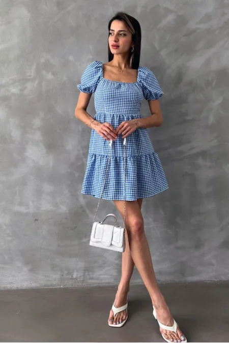 Topshow Blue Pitikare Wholesale Dress