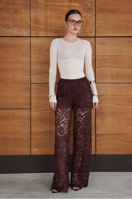 Embroidered Trousers - Brown | D2967 - Topshow