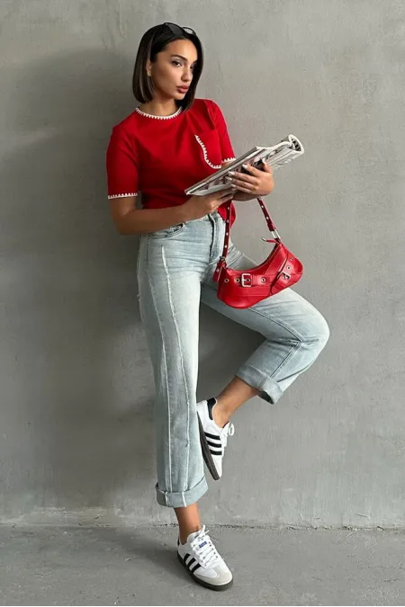 T-shirt Topshow Red Shepherd Stitched en gros