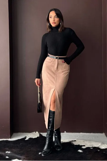 Jupe en daim de vison Topshow en gros