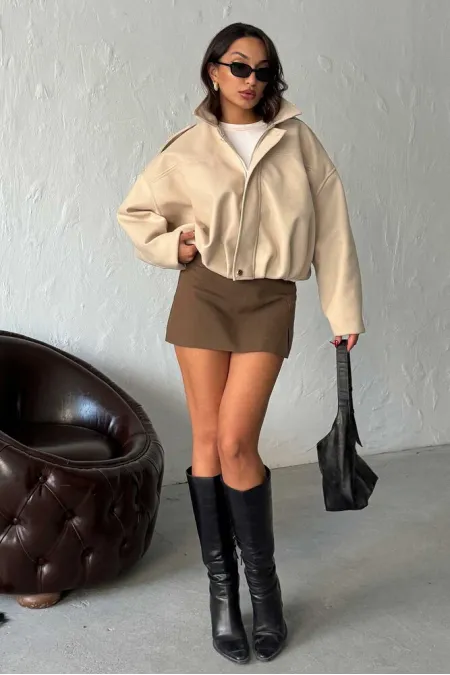 Topshow Cashmere Wholesale Coats - Stone | F2047