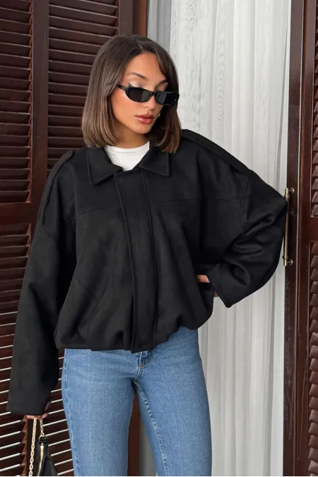 Topshow Scuba Suede Jacket - Black | F2017