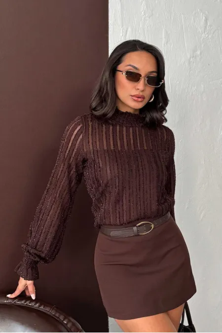 Chemisier à paillettes Topshow Coffee pour barbe en gros