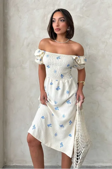 Topshow Blue Gipel Wholesale Dress