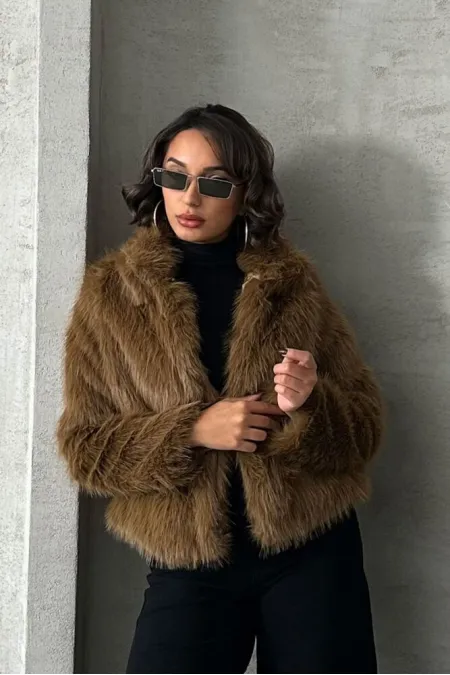 Manteau de fourrure en gros - Marron | TOPSHOW | F1820