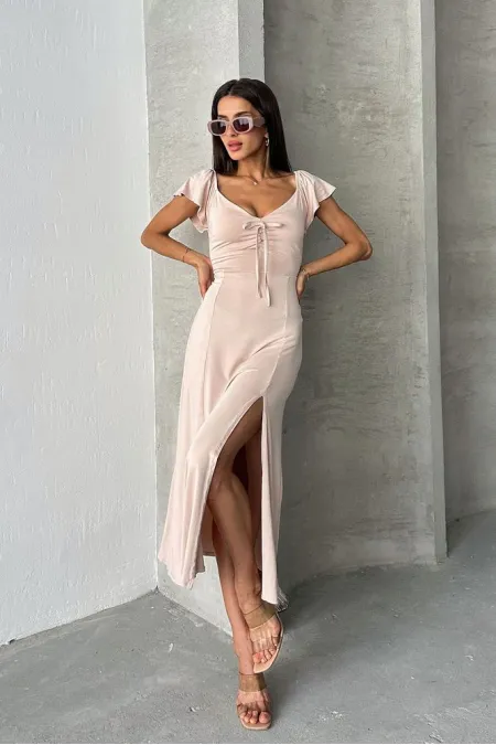 Topshow Stone Plain Viscose Wholesale Dresses