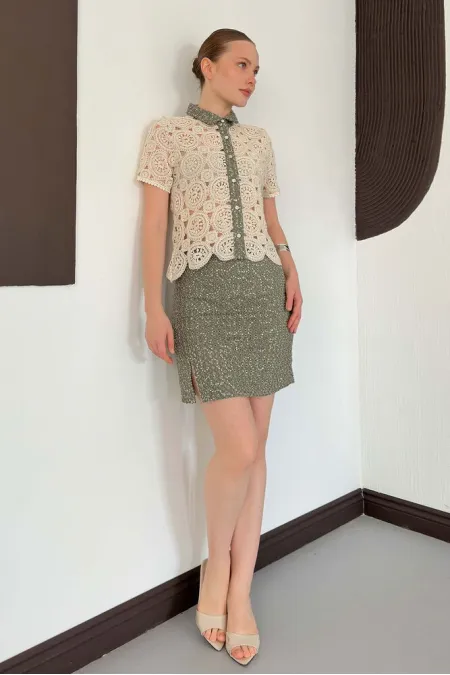 D 2853 PULLU KOT ETEK - HAKİ