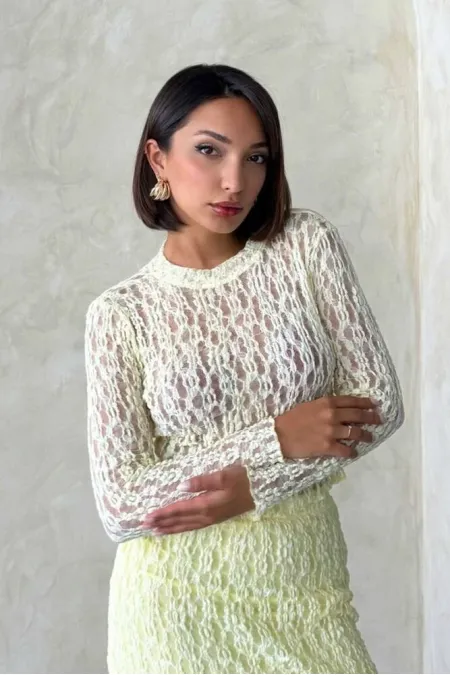 Dante  Abiye  Bluz - Sarı | Topshow | F1886