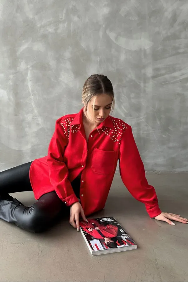 Chemise en gros - Rouge | TOPSHOW | F1614