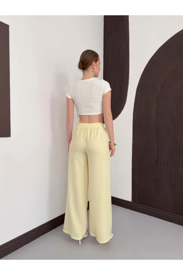 Pantolon - Sarı | D2381 Topshow