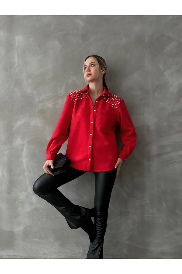 Chemise en gros - Rouge | TOPSHOW | F1614