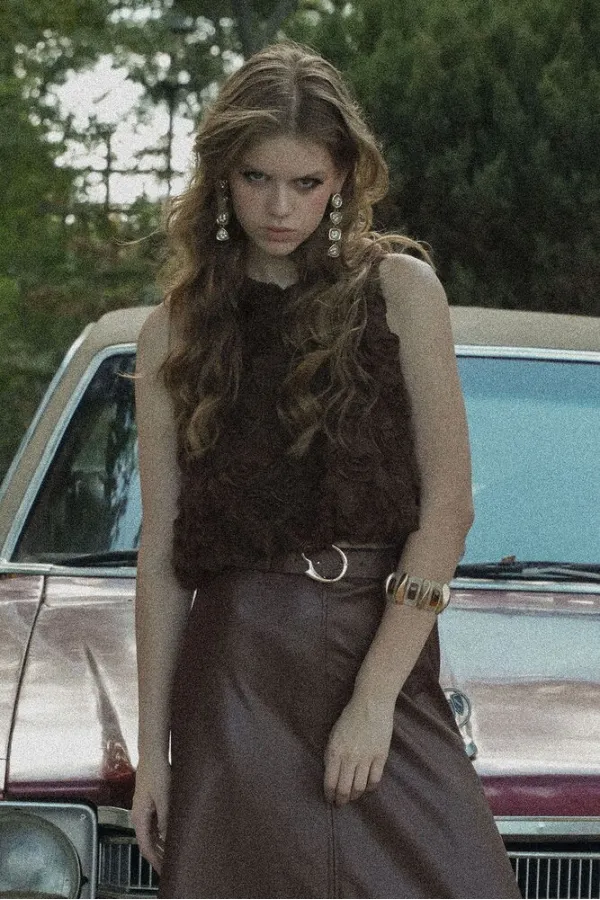 Topshow - Toptan Volanlı Desenli Bluz | F