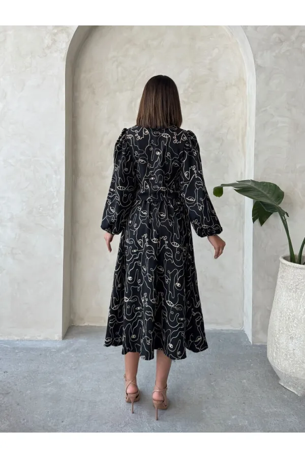 Nakışlı Toptan Etek - Siyah | Topshow | F1901