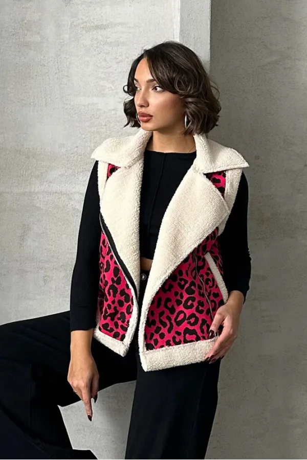 Peluş Toptan Yelek - Fujya Siyah | TOPSHOW | F1828