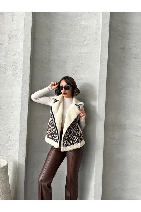 Plush Wholesale Vest - Leopard D2 | TOPSHOW | F1828