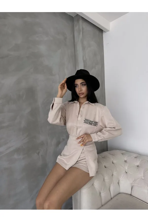 Topshow Stone Suede Wholesale Shirt | F1517