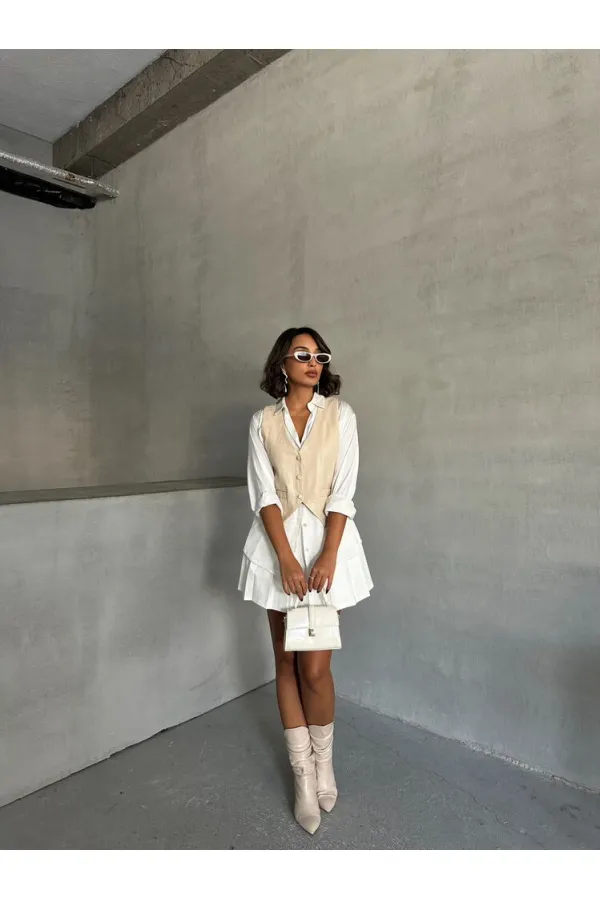 Gilet en cuir boutonné en gros - Pierre | TOPSHOW | F1503