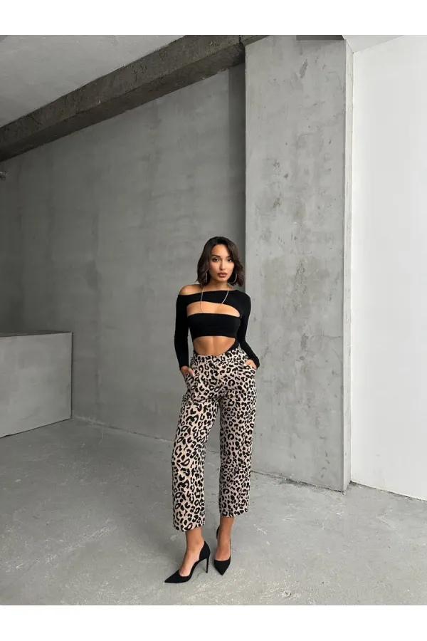 Desenli Pantolon - Taş Siyah | TOPSHOW | F1788