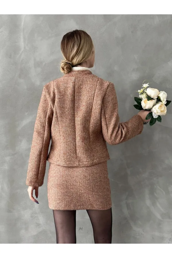 Fermuarlı Kase Toptan Mont - Koyu Kahve | TOPSHOW | F1546