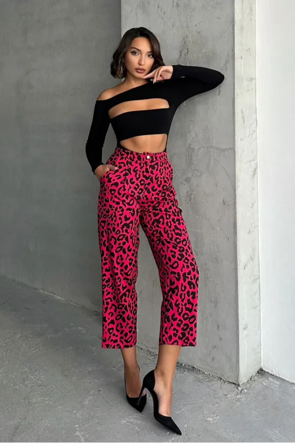 Desenli Toptan Pantolon - Fujya Siyah | TOPSHOW | F1788