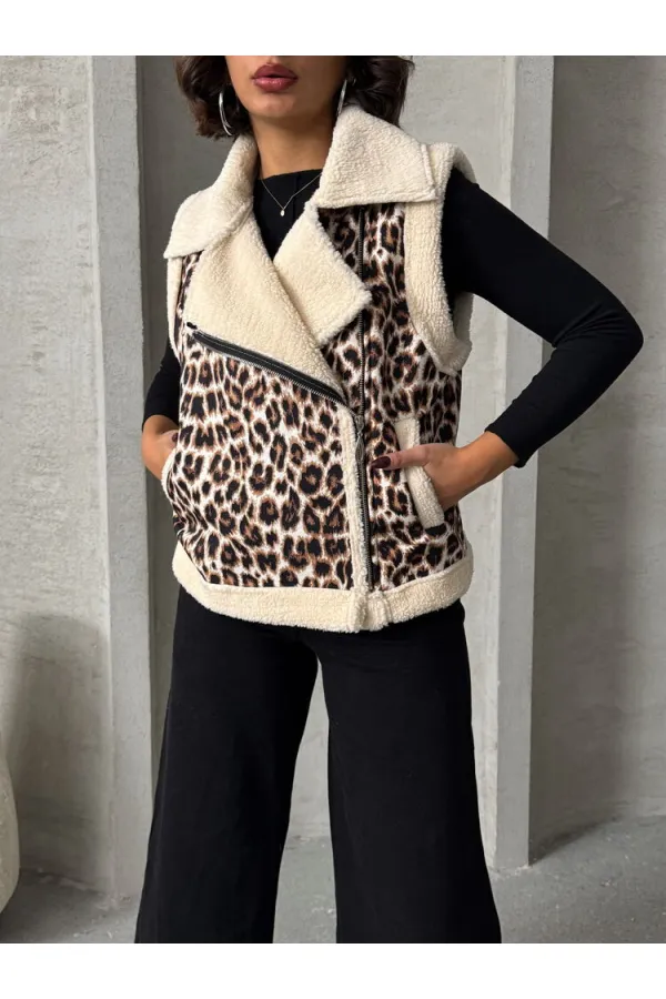 Plush Wholesale Vest - Leopard D1 | TOPSHOW | F1828