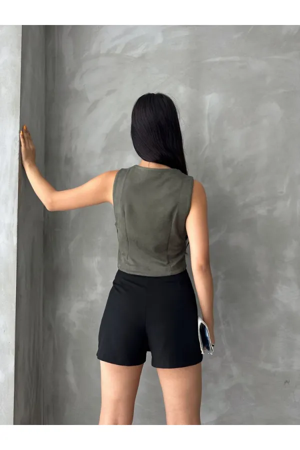 Suet Toptan Yelek - Haki | TOPSHOW | f1528