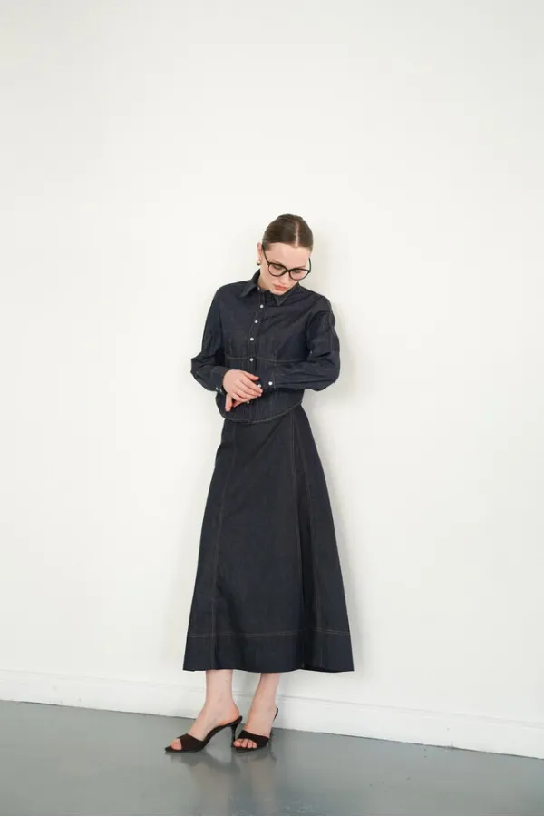 Wholesale Denim Shirts - Navy Blue | F2086 - Topshow