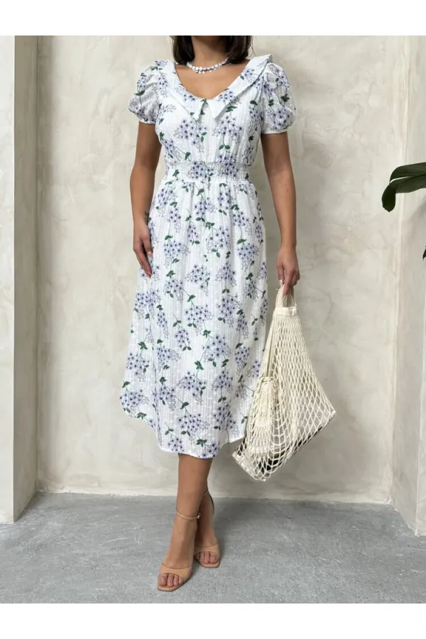 Wholesale Waist-Girted Full Length Dress - Lilac | Topshow