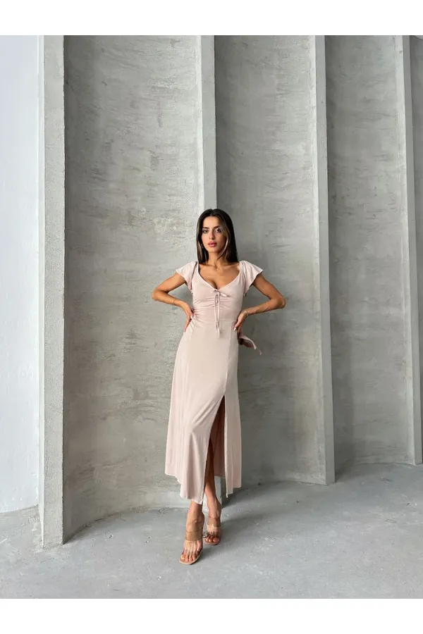 Topshow Taş Düz Viskon Toptan Elbise