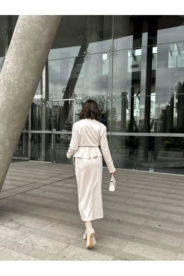 Süet Toptan Etek - Taş | TOPSHOW | F1761