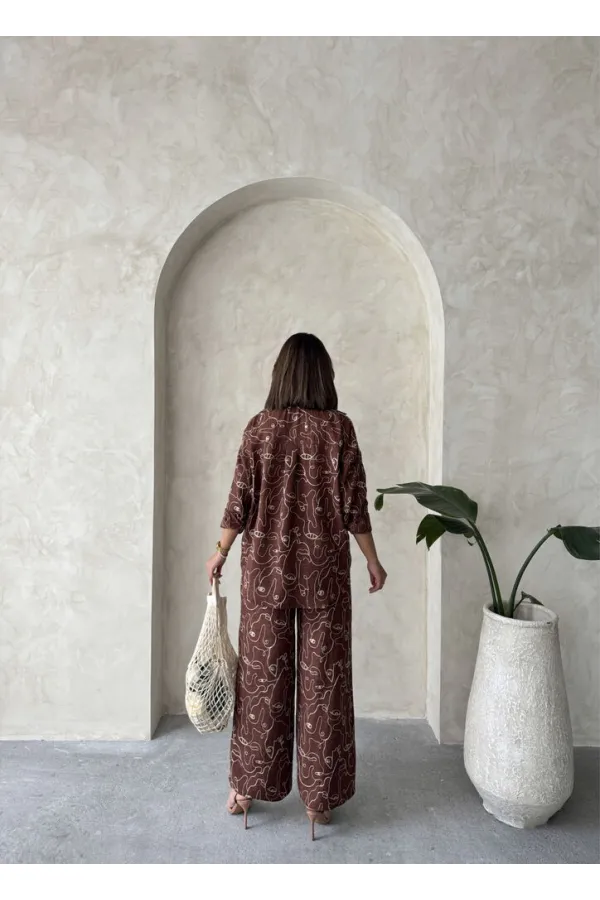 Embroidered Wholesale Shirt - Brown | Topshow | F1899