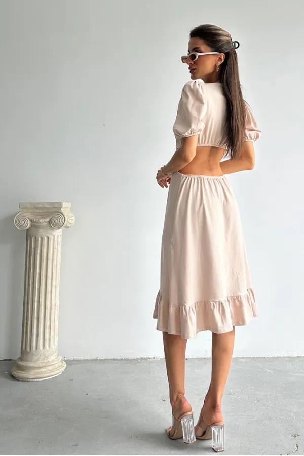 Topshow Taş V Yaka Dekoltelı Boydan Toptan Elbise