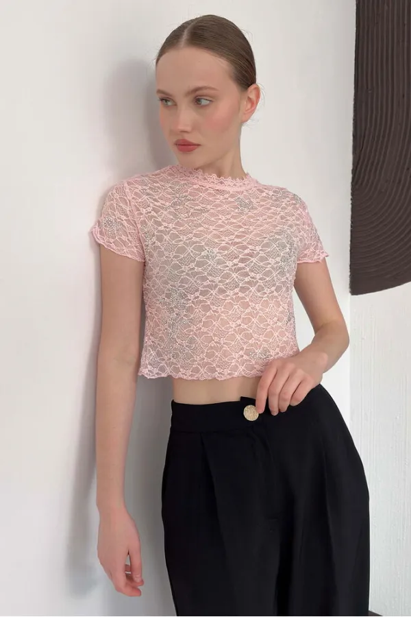 D 3007 GÜPÜR T SHIRT - PEMBE