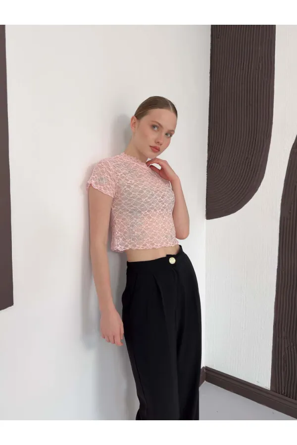 D 3007 GÜPÜR T SHIRT - PEMBE