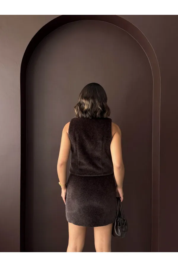 Topshow - Gilet en peluche en gros - Marron