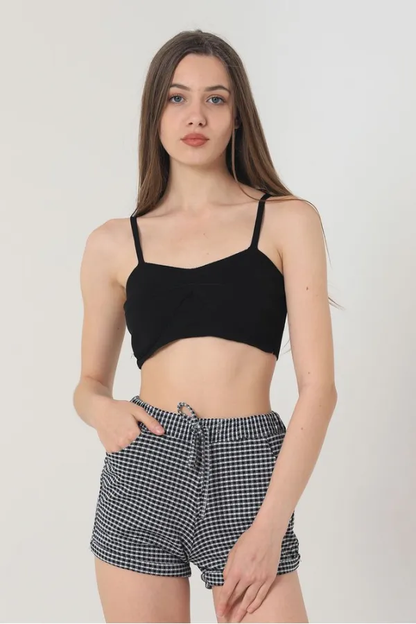 Topshow Siyah Mini Toptan Şort