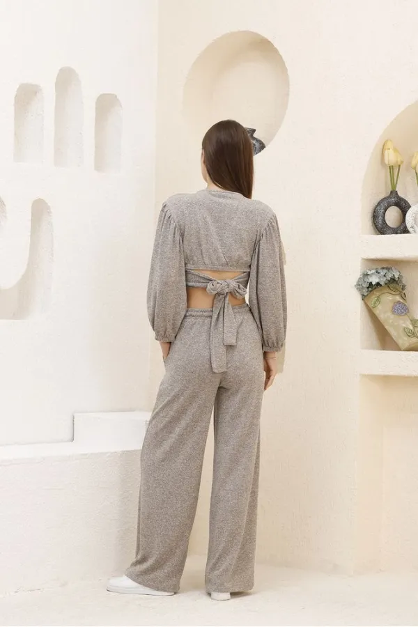 Blouse courte en gros - Beige | TOPSHOW | f1485