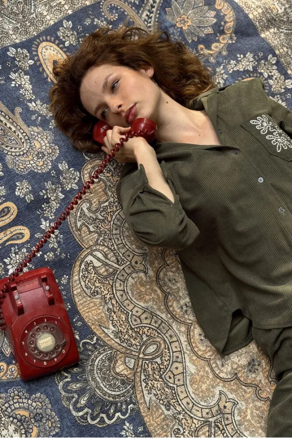 Topshow Wholesale Corduroy Embroidered Shirt - Khaki | F1997