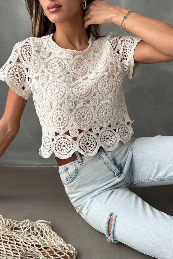 Topshow Ham Güpür Abiye Toptan Bluz