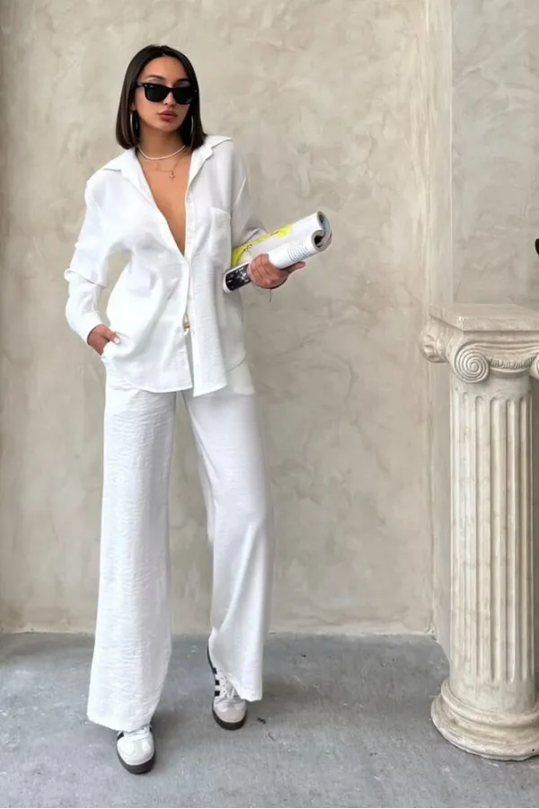 Topshow Krem Keten Toptan Pantolon