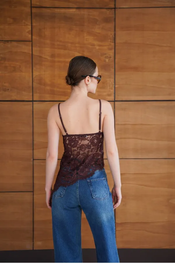 Askılı Brode Buluz - Kahve | D2965 - Topshow