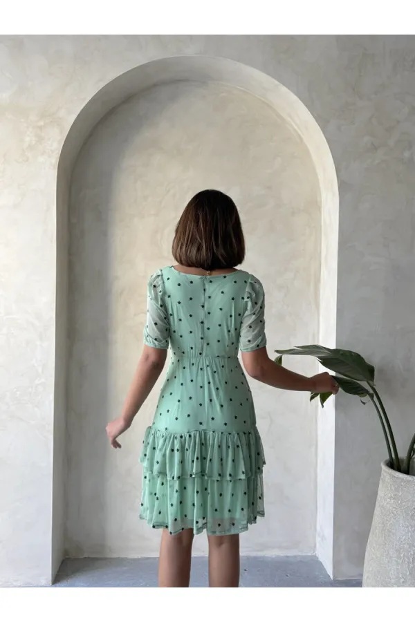 Robe Topshow Çağla à col bateau et imprimé floral, vente en gros